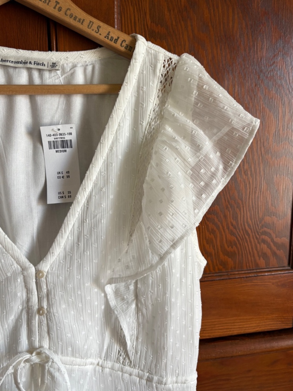 NWT Abercrombie & Fitch White Blouse | Size M - Picture 3 of 4